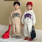 【80-150cm】 英字プリント ボア付き セットアップ - 画像 (4)