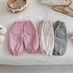 【73-120cm】 無地 裏起毛 パンツ - 画像 (4)