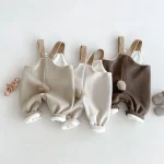 【73-120cm】 シンプル ボア サロペット - 画像 (5)