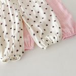 【73-100cm】ドット チェック ルームウェア セットアップ - 画像 (12)