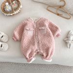 【66-90cm】 シャネル風 裏起毛 カバーオール - 画像 (9)