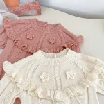 【66-90cm】 フリルフラワー ロンパース - 画像 (11)