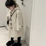 【90-150cm】 シンプルデザイン フーデッド コート - 画像 (3)