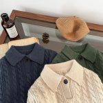 【73-110cm】 ケーブル編み ニット ポロシャツ - 画像 (9)