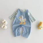 【66-100cm】 カモデザイン サロペット ＆ ボーダー シャツ 2点セット - 画像 (16)