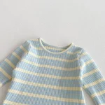 【66-100cm】 カモデザイン サロペット ＆ ボーダー シャツ 2点セット - 画像 (7)
