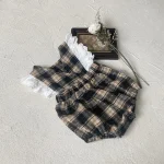 【66-90cm】チェック柄 ロンパース - 画像 (12)