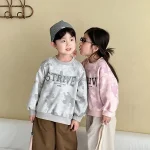 【80-150cm】 英字プリント トレーナー