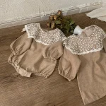 【66-90cm】韓国風レース襟 ロンパース - 画像 (10)