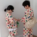 【90-150cm】ハート姉妹兄弟コーデ セットアップ - 画像 (7)