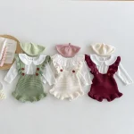 【66-100cm】 フリル ニット サロペット - 画像 (2)