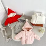 【66-100cm】 シンプルデザイン フーディー アウター - 画像 (3)
