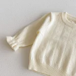 【66-100cm】 フリル トップス ＆ネコ 刺繡 3点セット - 画像 (18)