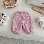 【73-120cm】 無地 裏起毛 パンツ - 画像 (6)