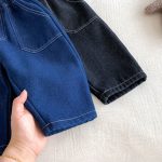 【73-120cm】 無地 裏起毛 デニムパンツ - 画像 (14)