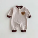 【66-100cm】 熊柄ワッフル オールインワン - 画像 (6)