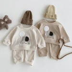 【73-110cm】 象柄 ワッフル セットアップ - 画像 (2)