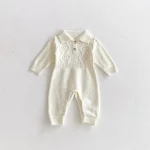 【66-100cm】 ポロ ゲーブル編み オールインワン - 画像 (3)