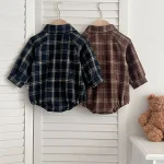 【66-100cm】 チェック 犬柄 ロンパース - 画像 (3)