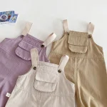 【73-120cm】 ポケット付き シンプル サロペット - 画像 (16)