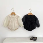 【66-90cm】 ノーカラーコーデュロイ ロンパース - 画像 (7)