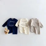 【80-130cm】英字 カジュアル セットアップ - 画像 (2)