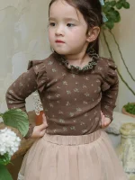 【90-150cm】フリル花柄 インナー シャツ - 画像 (5)