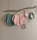 【66-100cm】 スクエアフリル襟ORシンプル ロンパース - 画像 (6)