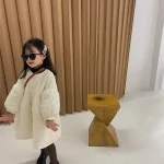 【90-140cm】 フラワーキルティング ロング コート - 画像 (4)