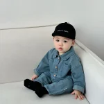 【66-90cm】ポケット付きデニム オールインワン - 画像 (5)
