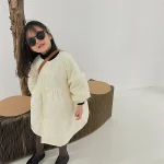 【90-140cm】 フラワーキルティング ロング コート - 画像 (10)