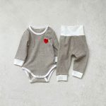 【66-90cm】ハート柄 ボーダー セットアップ - 画像 (12)