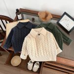 【73-110cm】 ケーブル編み ニット ポロシャツ - 画像 (5)