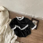 【66-90cm】 韓国風 フリル襟 ロンパース - 画像 (10)