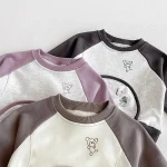 【73-110cm】 ポケット付き 英字＆熊柄 セットアップ - 画像 (8)