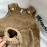 【80-130cm】 レトロ シンプル サロペット - 画像 (10)
