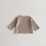 【73-100cm】 サイドボタン ボーダー シャツ - 画像 (15)