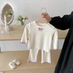 【73-110cm】 リボン リブ セットアップ - 画像 (3)