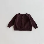 【80-130cm】 クールネック シンプル カーディガン - 画像 (14)