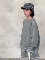 【90-150cm】 ボーダー カジュアル セットアップ - 画像 (9)
