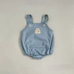 【66-90cm】 熊柄デニム ロンパース - 画像 (5)
