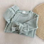 【59-90cm】 ヘアバンド付き 無地 ロンパース - 画像 (13)