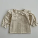 【73-120cm】 丸襟レース シャツ - 画像 (6)