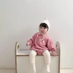 【66-90cm】 ハート刺しゅう ロンパース - 画像 (9)