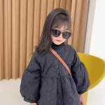 【90-140cm】 フラワーキルティング ロング コート - 画像 (7)