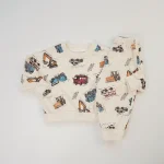 【80-130cm】 車プリント カジュアル セットアップ - 画像 (5)