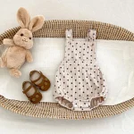 【66-100cm】 ドット サロペット ロンパース or 花柄インナー シャツ - 画像 (7)