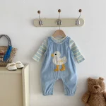 【66-100cm】 カモデザイン サロペット ＆ ボーダー シャツ 2点セット - 画像 (12)