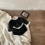 【66-90cm】 韓国風 フリル襟 ロンパース - 画像 (7)