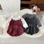 【66-100cm】 インナーシャツ トップス＆小花柄 セットアップ 3点セット - 画像 (2)